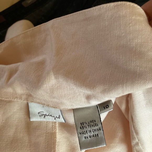 Linen Dress  Corset Shirt, its not pink but a slight pink, off white color - Picture 6 of 6